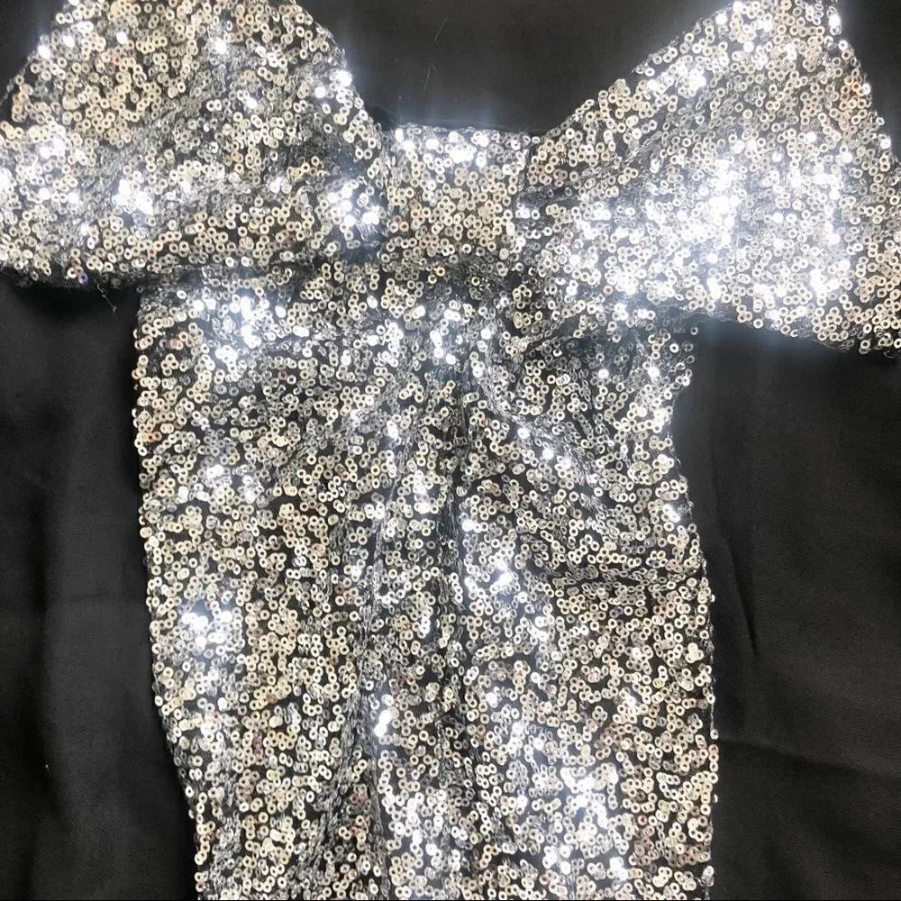 Silver sequin Bow Shirt  - Picture 5 of 5